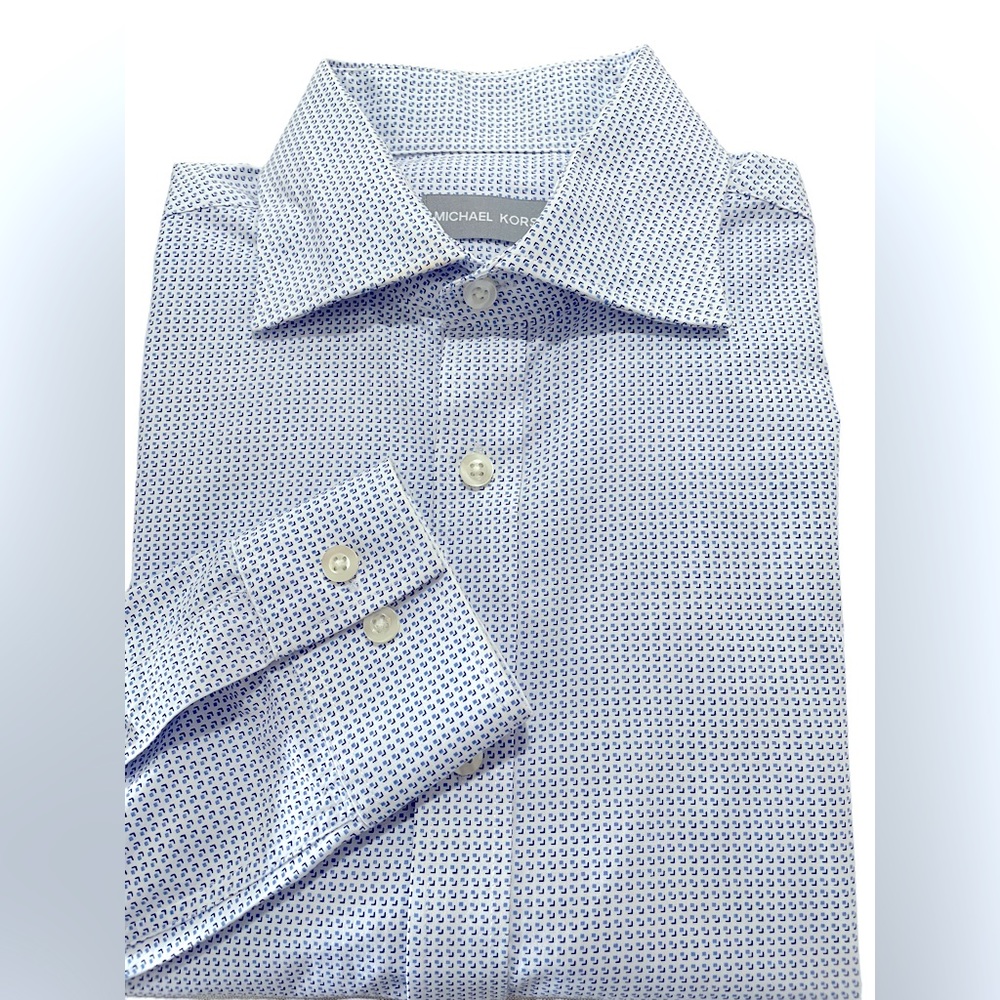 Michael Kors Men's Size 15 32/33 Slim Fit Long Sleeve 100% Cotton Dress Shirt - Picture 3 of 8